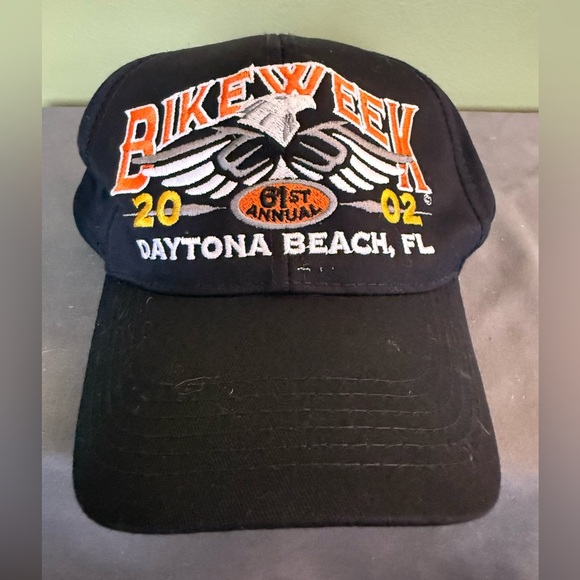 Daytona Beach Bike Week 2002 61st Annual Embroidered SnapBack Trucker Hat - Picture 1 of 6